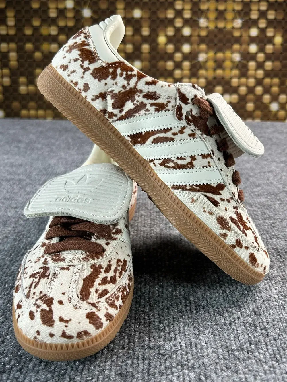 Adidas Samba LT W Cow Print Pony Hair Mary Jane Shoes Women's 5.5 - Picture 1 of 11
